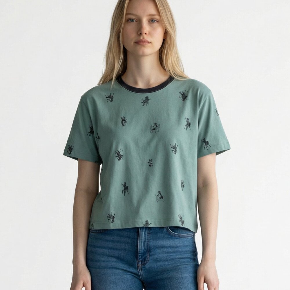 Ws Life is Good Short Sleeve Crusher Boxy Tee All over Print DOGS